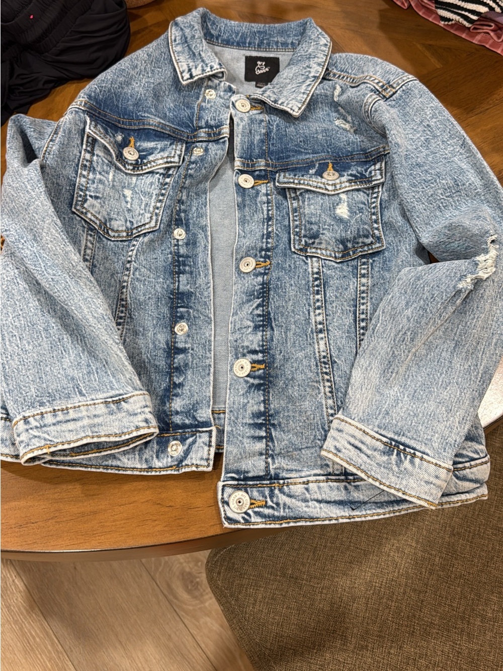 art class Light Blue Distressed Denim Jean Jacket